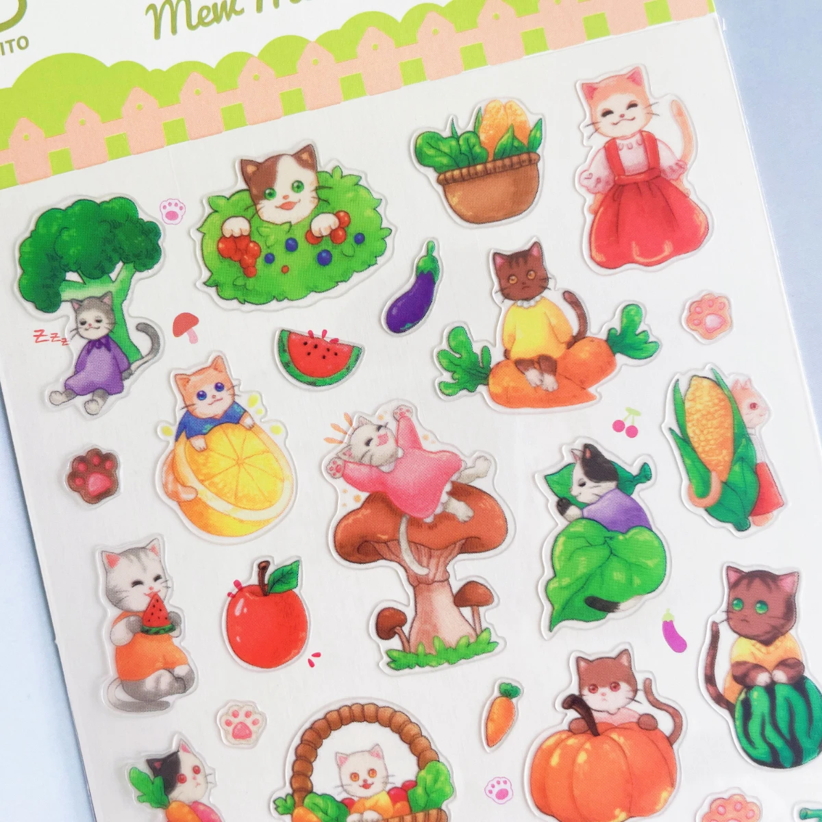 Korean Import Original BONITO Cute Cats Fruits PVC Stickers Scrapbooking Diy Journal Diary Stationery Sticker Cute Decor Gift