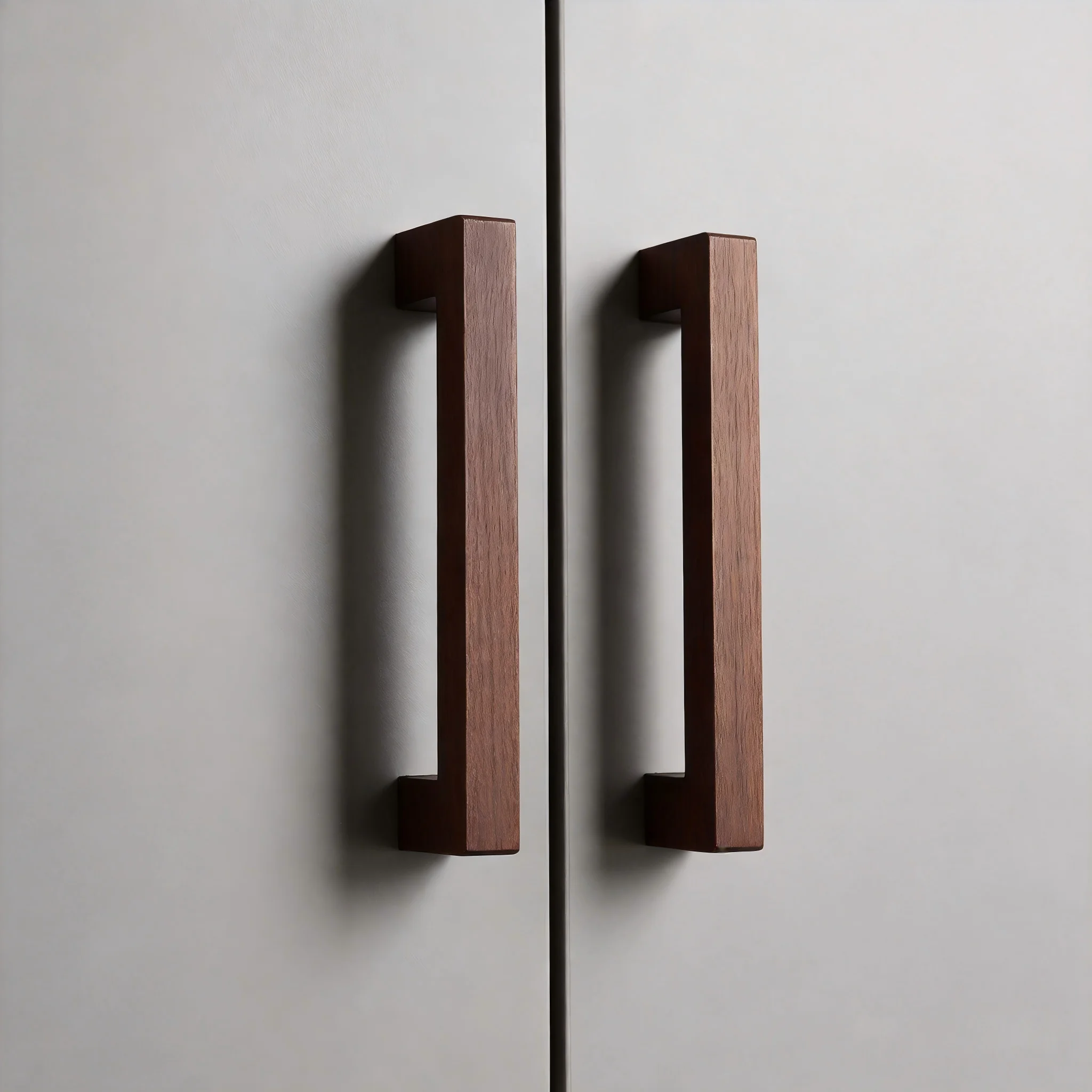 2pcs L Shape Solid Wood Cabinet Handle Square Bar Furniture Handles Kitchen Bedroom Cupboard Drawer Pulls Hardware Accessories