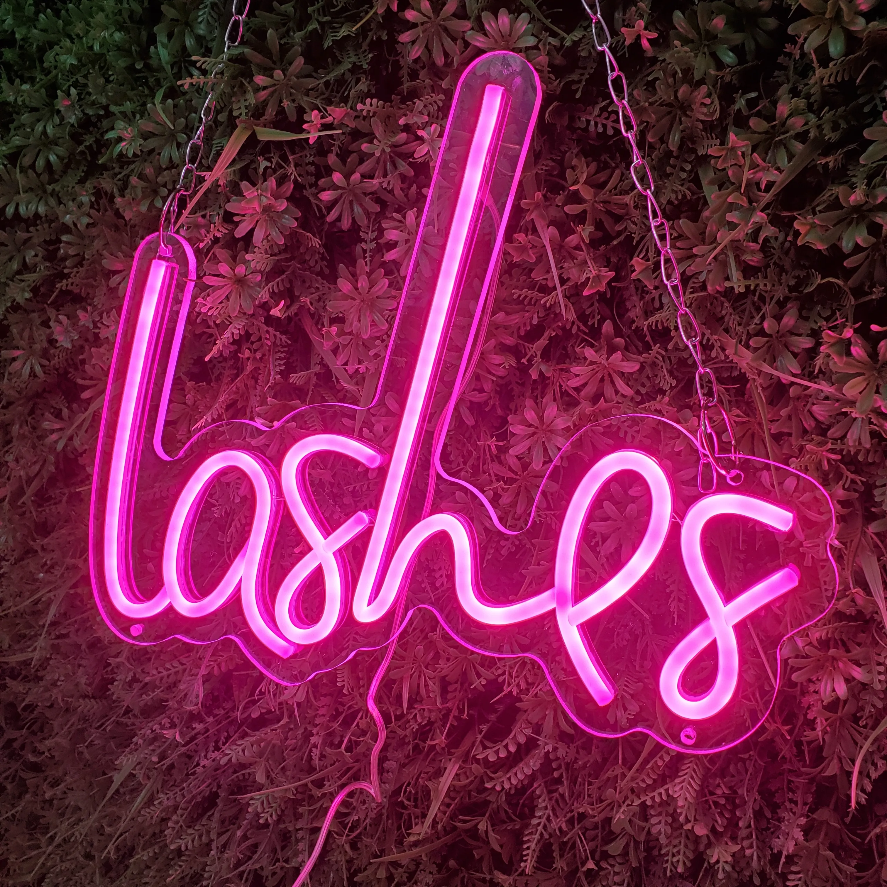 LED Neon Sign Cílios Pregos, Lashes Nails Room Decor, Salão de beleza Bar Estética Wall Decor, Sinal para pequenas empresas, USB