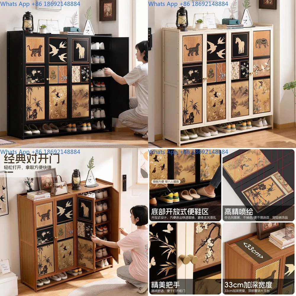 

Tall Standing Shoe Cabinet for Home Entryway Narrow Hallway Storage Closet with Multiple Layers and Large Capacity