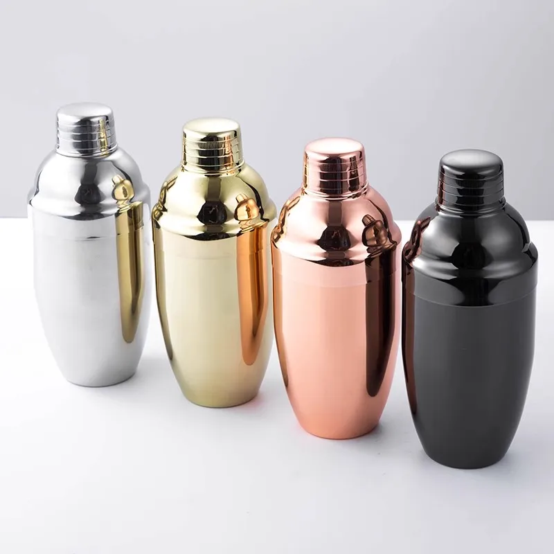 New Arrival Stainless Steel Shaker Cocktail Shaker Gunmetal Black bottle Martini Bartender tools Shaker Drink 550ML