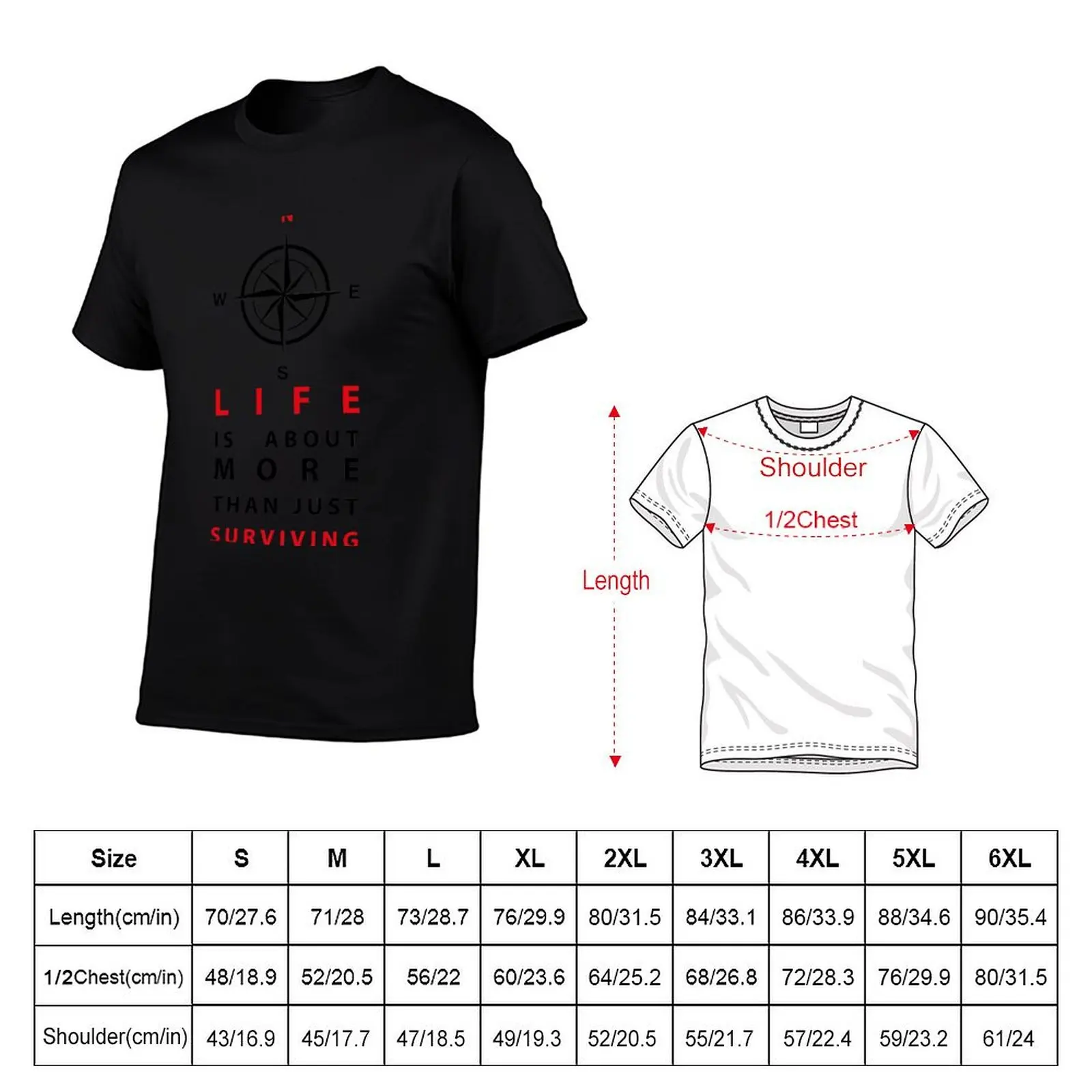 Life is About More than Just Surviving t-shirts T-Shirt Blouse cotton graphic tees summer tops oversized black t-shirts for men