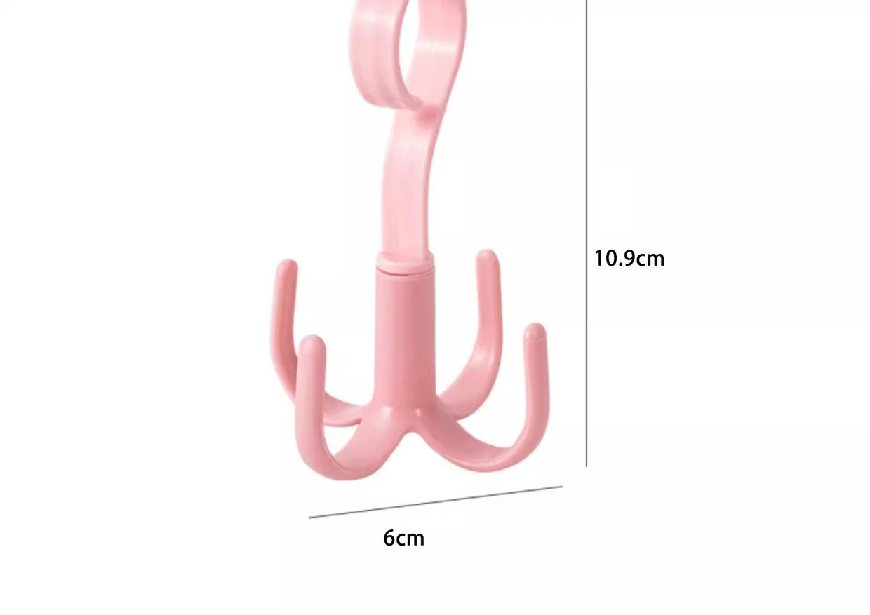 2 шт., крючок с четырьмя когтями, многофункциональная вращающаяся полка для хранения шарфов, пластиковый крючок без перфорации, толстый крючок для пальто