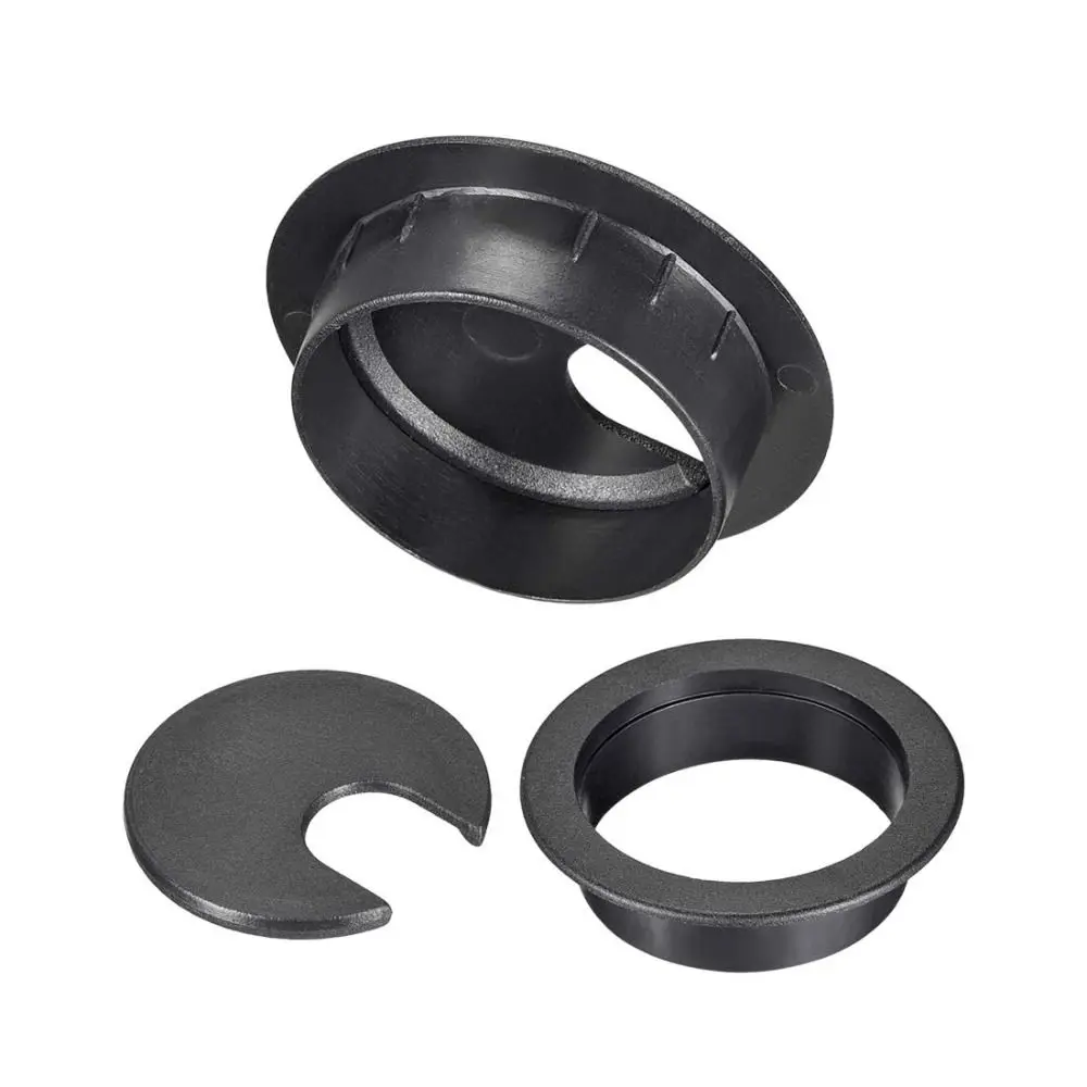 

5Pcs Plastic Cable Hole Cover Gray 45mm/1.77" Cord Cable Grommets Hole Cover Self-Adhesive 35mm/1-3/8" Cable Cord Organizer