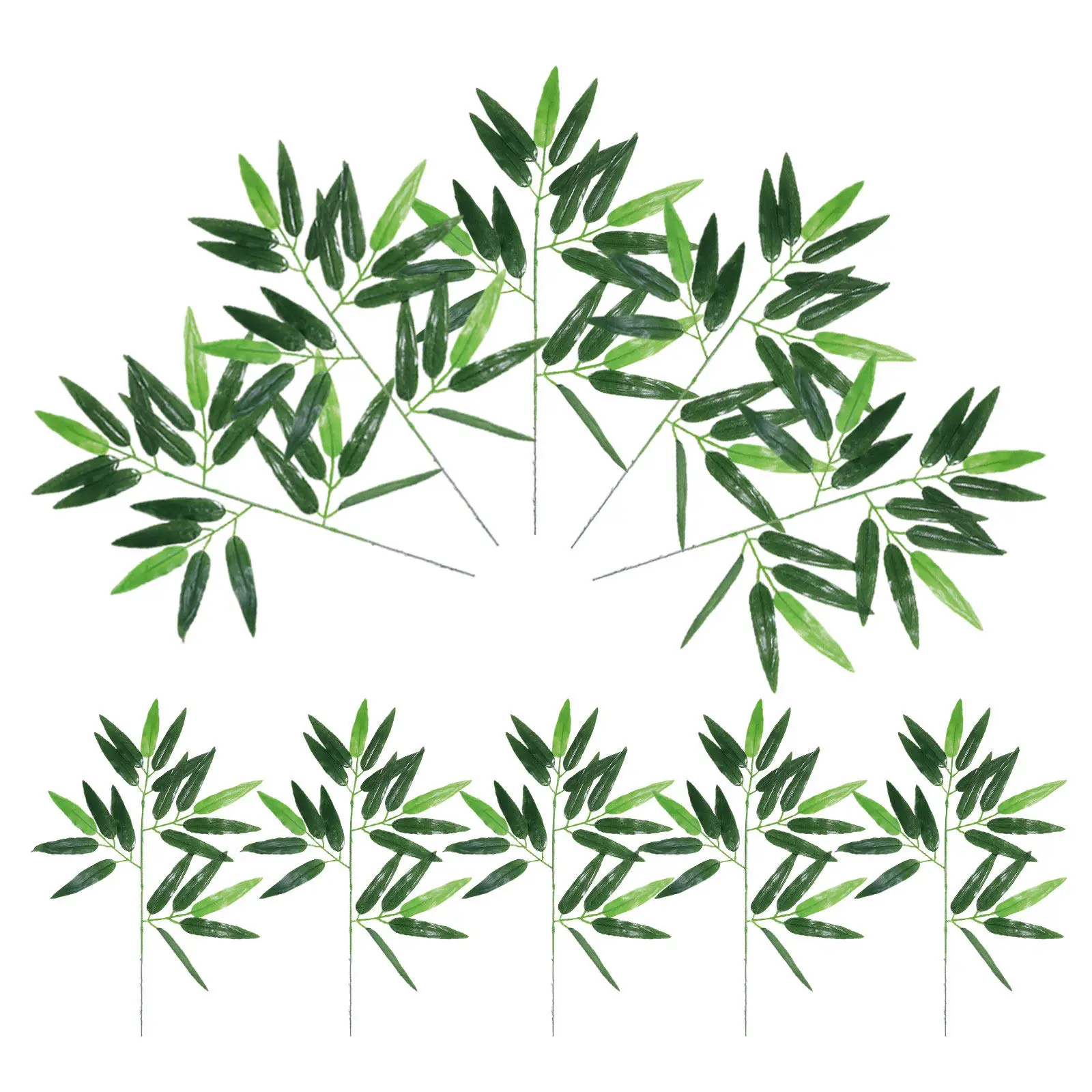 50Pcs Artificial Bamboo Foliage Stems Greenery Spray Decorative Leaves for Radiator Covering Water Pipe Hiding Wedding Greenery
