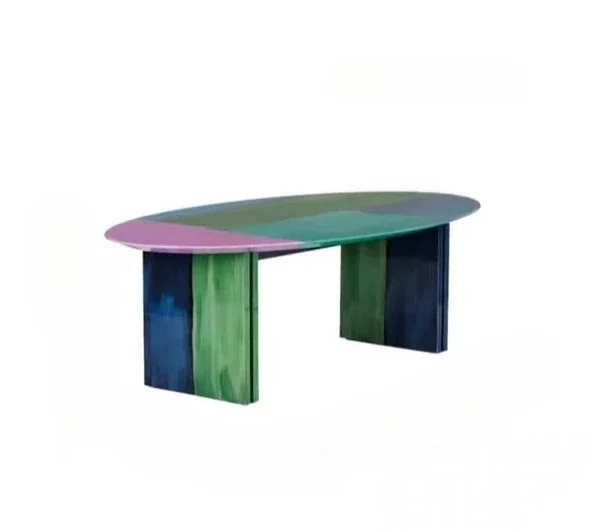 

Креативный художественный обеденный стол из стекловолокна, цветной поток, картина маслом, граффити, стол для отдыха, небольшой журнальный столик