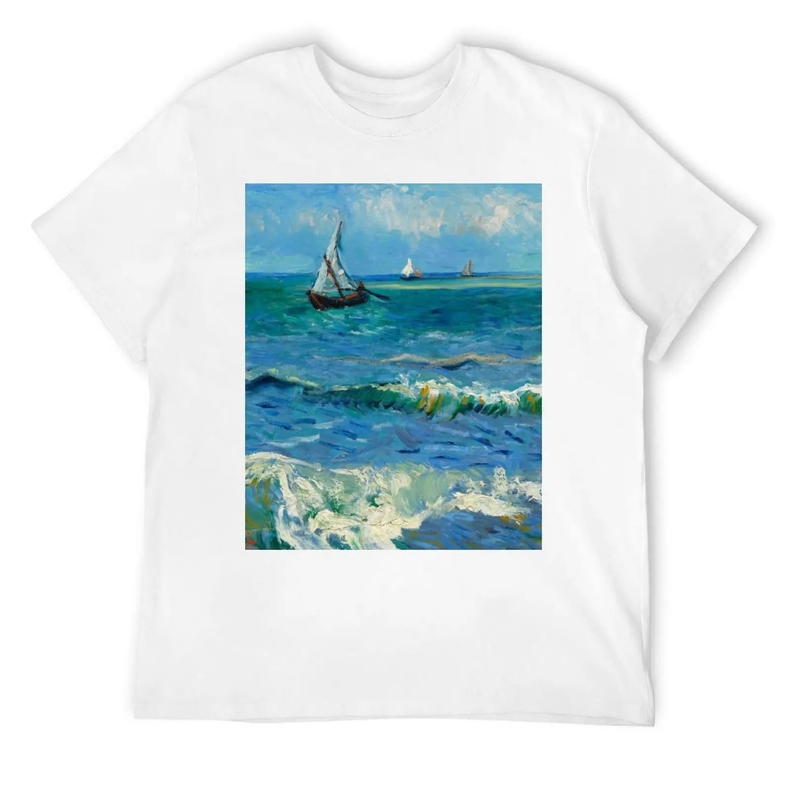 Vincent Van Gogh The Sea at Les Saintes-Maries-de-la-Mer, 1888 T-Shirt Anime t-shirt oversized t shirt mens workout shirts