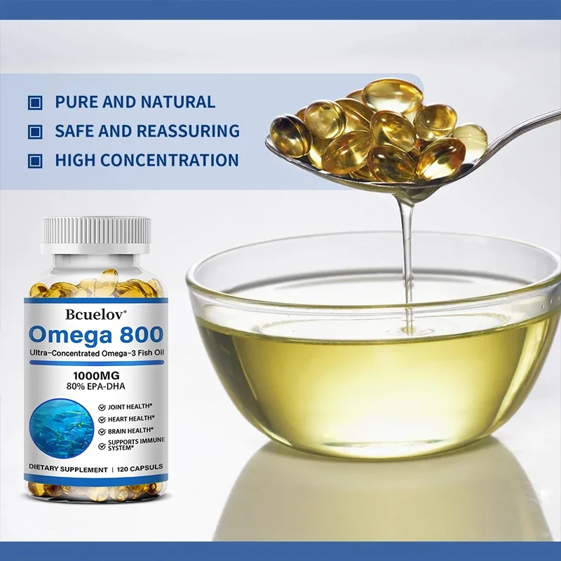 Omega 800 Fish Oil Concentrate Supplement - Improves joint, heart and brain health without the fishy smell