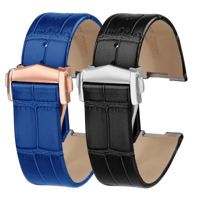 Correa de cuero para Omega Constellation Double Eagle 123,20 interfaz cóncava correa de reloj pulsera para hombres y mujeres 25mm 23mm