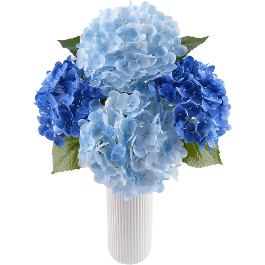 

Искусственные цветы гортензии, синие искусственные цветы гортензии для домашнего семейного декора, искусственные цветы на ощупь для стола, реалистичные большие