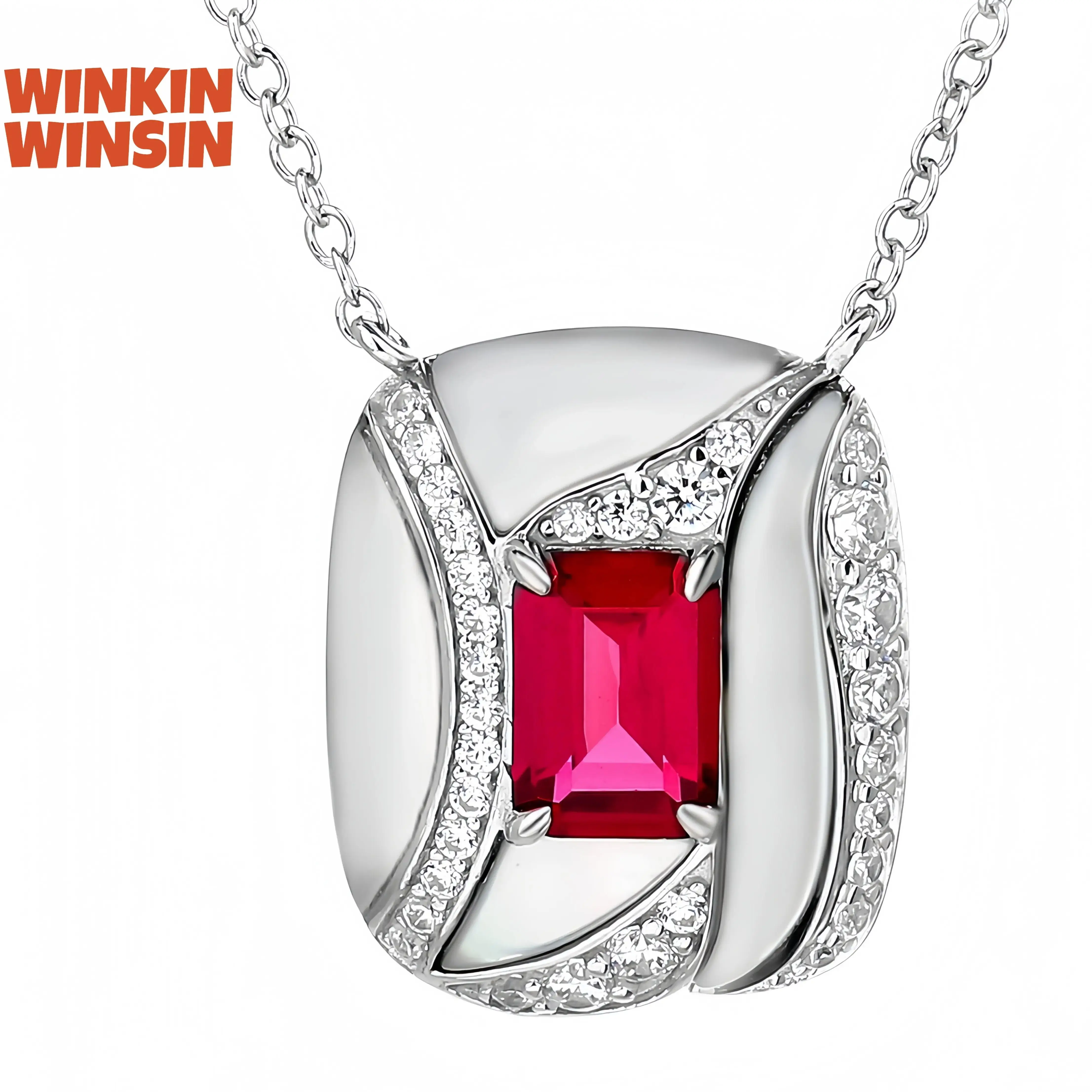 

WINKINWINSIN Brand MST 925 Sterling Silver Hongbao Beimu Women High Carbon Diamond Certificated Drop Pendants Necklaces