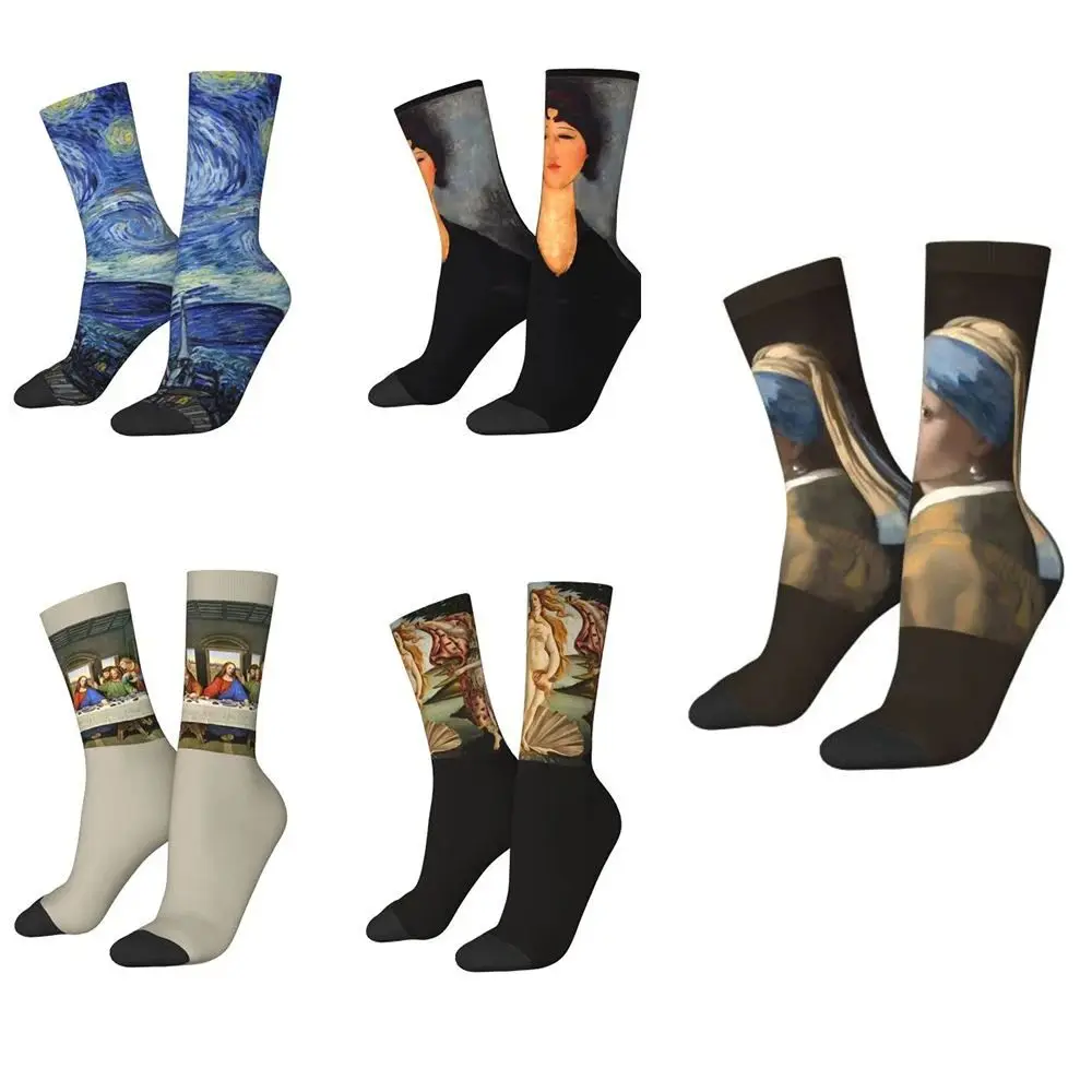 Starry Night Socks Van Gogh Casual Stockings Autumn Non-Slip Ladies Socks Soft Graphic Cycling Socks