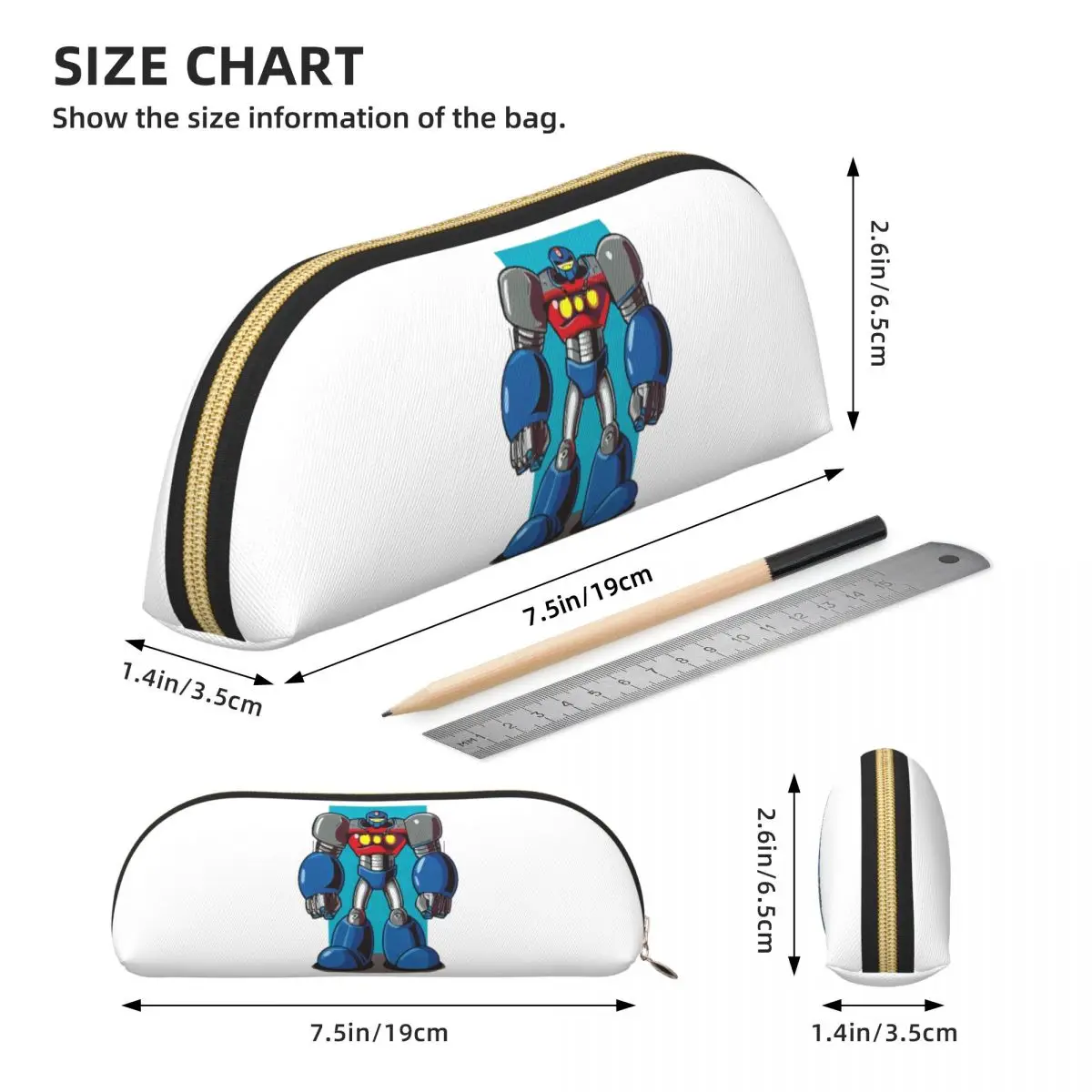 عادية Tetsujin 28 روبوت مقلمة الحقيبة قلم رصاص تخزين لوازم مكتبية سعة كبيرة صندوق القلم حقيبة أقلام رصاص لمدرسة الأطفال