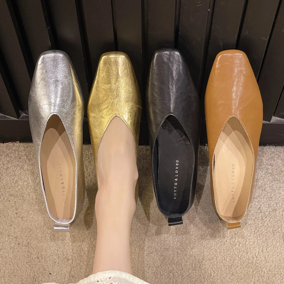 

Женские туфли без шнуровки на плоской подошве, новые роскошные лоферы с квадратным носком, элегантные туфли Мэри Джейн, женские уличные легкие неглубокие кроссовки