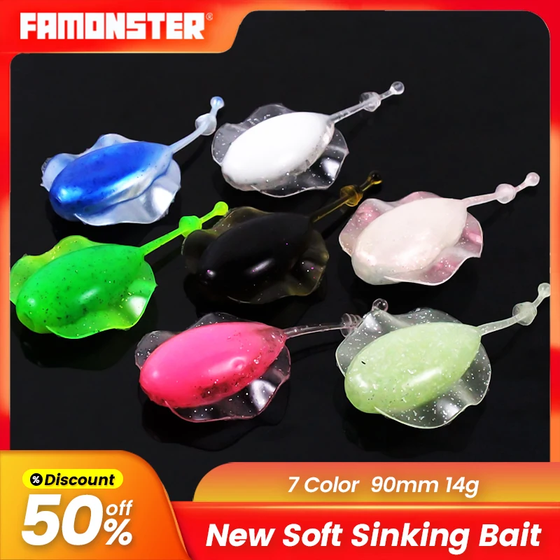 

FAMONSTER Ray Soft Lure Set Silicone Baits Fishing Wobblers Carp Bass Pike Jighead Jigging Winter Shad Easy Shiner Artificial