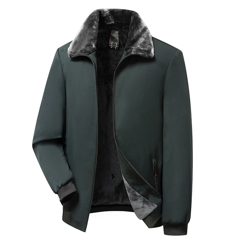 Winter Middle-aged and Elderly Men's Thick Collar and Thick Cotton Jacket