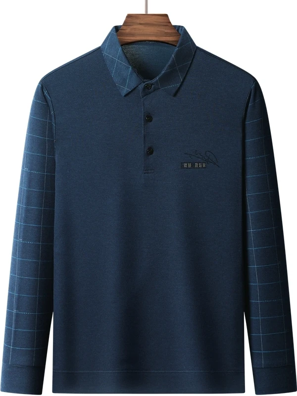 Loose Long Sve Dad T-irt Thin Autumn Spring Men's Base irt Faionable Urban Sle Breathable Anti-static Anti-pilling