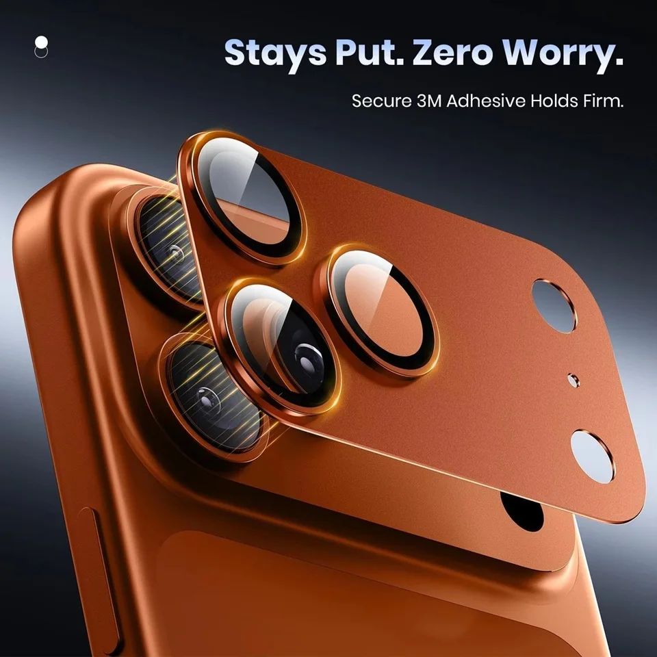For Phone 17 Pro Max Camera Lens Protector Strong Adsorption Metal 9H+ Tempered Glass Camera Screen Full Protective Cover
