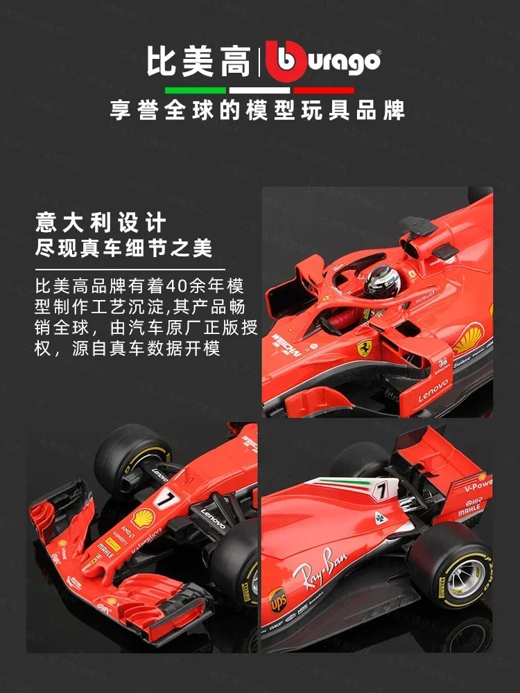 Bburago 1:18 Ferrari F1 SF21 2021 Die Cast #16 #55 Charles Leclerc mobil logam campuran Model koleksi Model Play 1 kendaraan mainan logam paduan