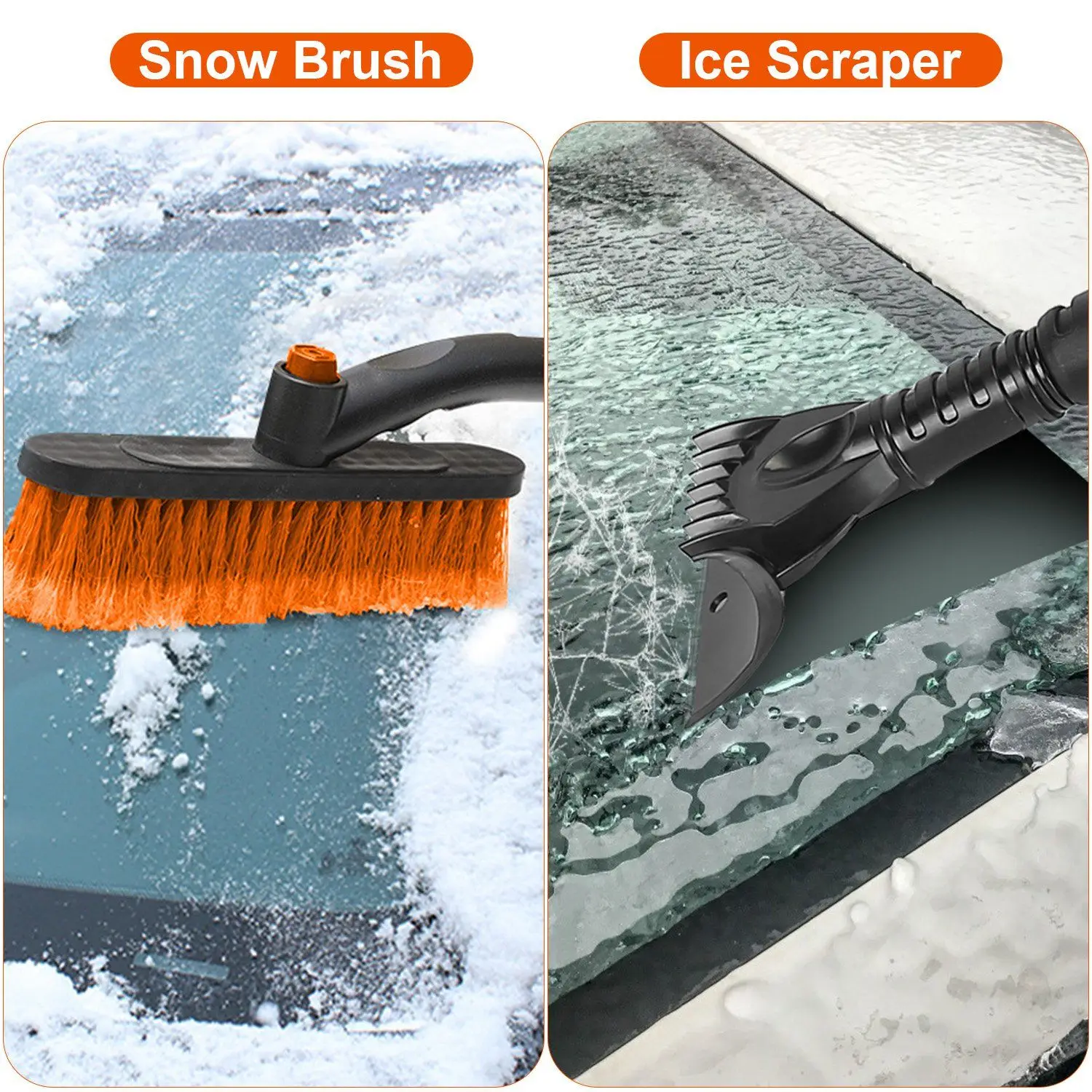 Raspador de hielo para parabrisas 3 en 1, herramienta extensible para quitar nieve de coche, escoba telescópica para coche, pala para nieve, eliminación de escarcha para automóvil