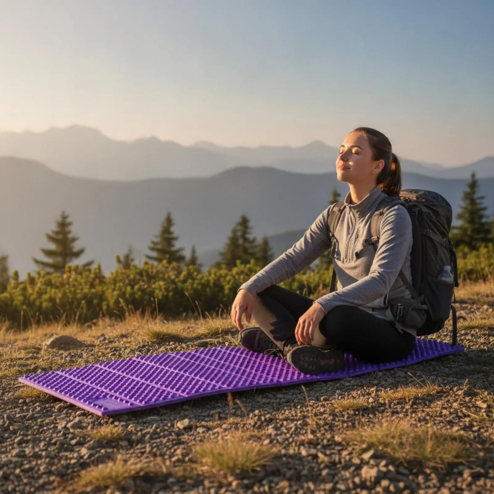 Closed Foam Mat with Aluminum Foil Underside Heat-Insulating Closed Foam Sleeping Pad Moisture-Resistant Folding Camping Pad for