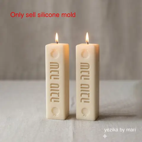 Silicone Mold For Jewish Holiday Square Candles, Hebrew Word Heart Pomegranate Candle Silicone Mould For Handmade Decorative Wax