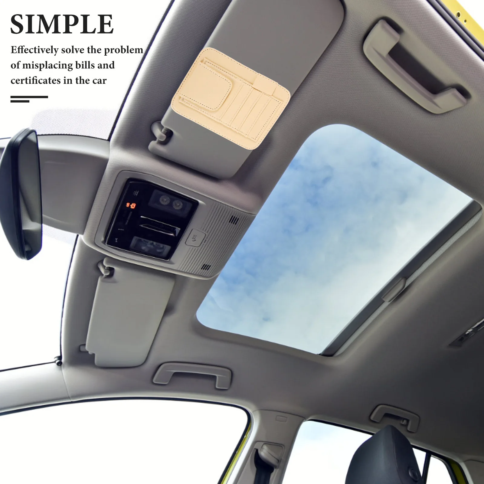 

Visor Organizer Document Holder For Bills Tickets Cards Sunglasses Pen Storage Auto Accessories Interior Tidy