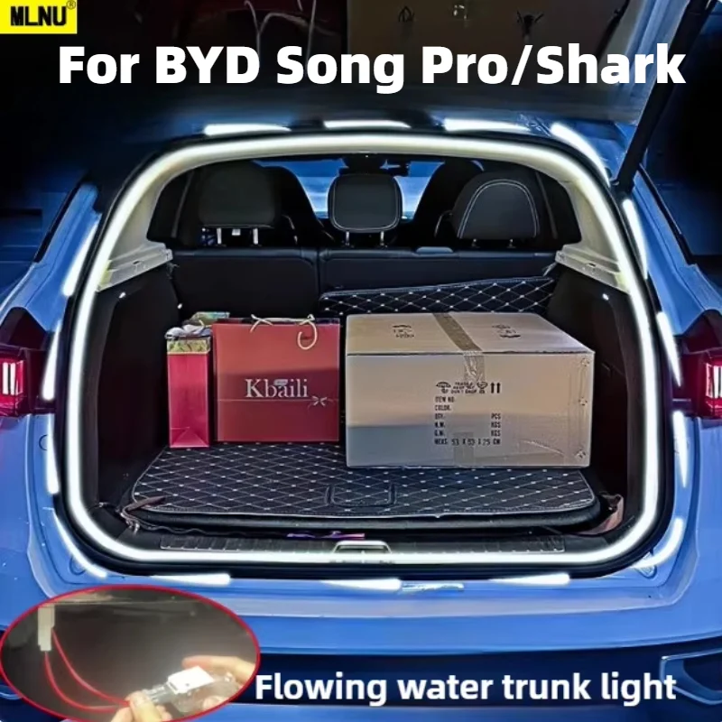 

Светодиодная лента с динамическим потоком багажника для аксессуаров BYD Song Pro/Shark 2026/2025, портативный дизайн скрытой установки, 2022-2024 гг.