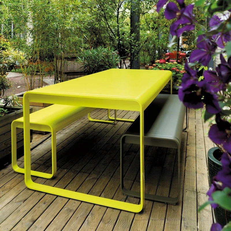 carbon steel tables and chairs combined, courtyard outdoor garden hotel, villa resort, homestay, waterproof and sun-resistant
