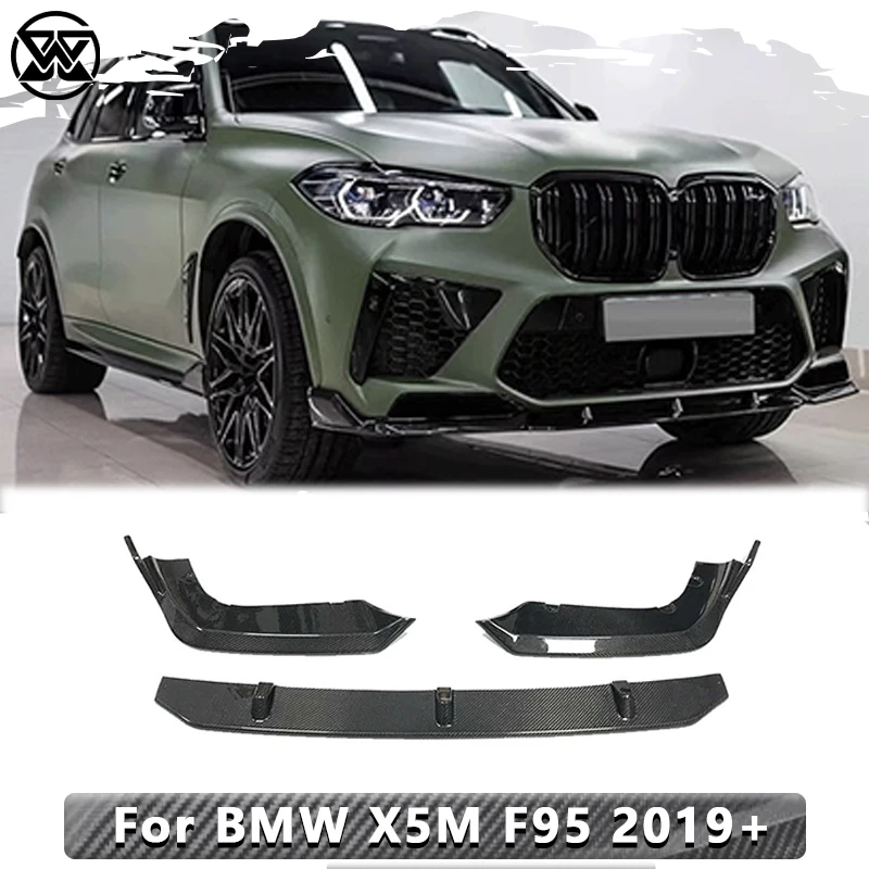 High Quality Carbon Fiber Front Bumper Lip Chin Spoiler Diffuser For BMW F95 X5M 2019+ Car Front Lip Splitter Upgrade