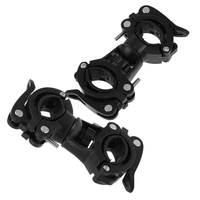 2 Pcs Bike Flashlight Clamp Mount Universal Handlebar Accessory Light Holder Side Mirror Part Black Lock Cane Rack