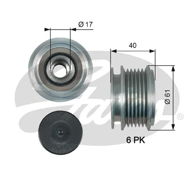 Store code: OAP7013 for the ALTERNATOR pulley BORA CADDY II II II II TRANSPORTER T5 CRAFTER 30 35 EOS GOLF IV V VI JETTA II IV