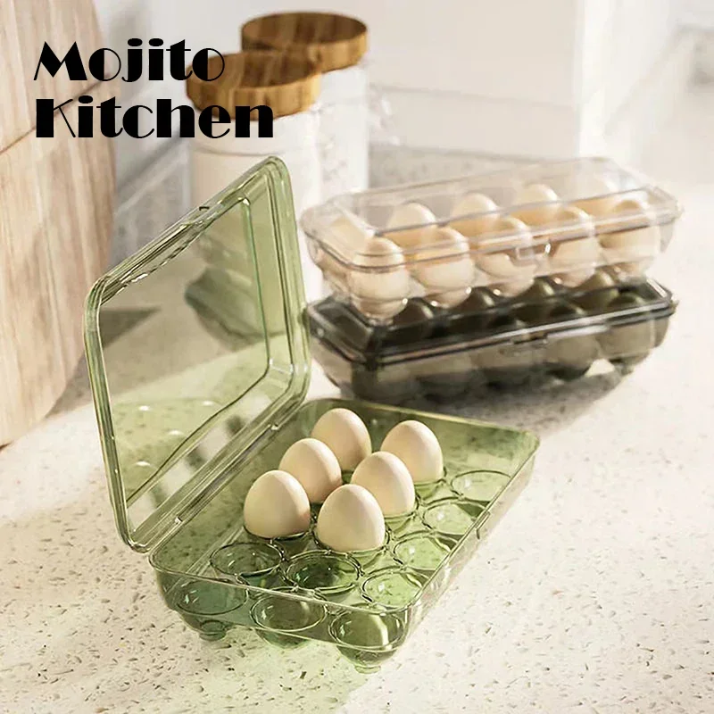 10/15 Grids Egg Storage Box Plastic Egg Containers with Lid Portable Holder Multifunctional Refrigerator Storage Box Organizer