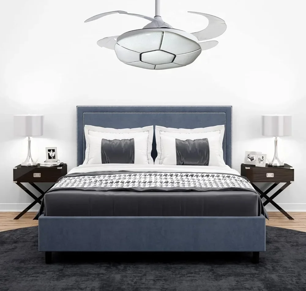 BEL AIR HOME - Ventilador de Techo PLUTON Motor DC con Aspas Desplegables con Luz Led 36W (3000K، 4000K، 6500K) Con Mando a Dist