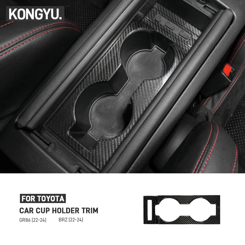 

Настоящее углеродное волокно, центральная панель управления чашкой для воды, накладка на рамку, аксессуары для Toyota GR86 86, для Subaru BRZ 2022-2024