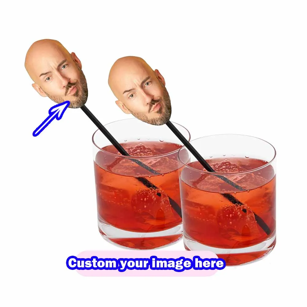 Custom Stirrer - Personalized PMMA Portrait Laser Engraved DIY Accessory for Daily Use, Parties & Unique Gifts, Customizable Des