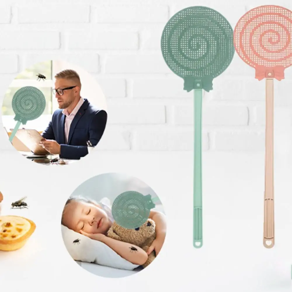 

New Long Handle Fly Swatter Durable Hang Mosquito Swatter Easy to Use Solid Color Fly Insect Control Home