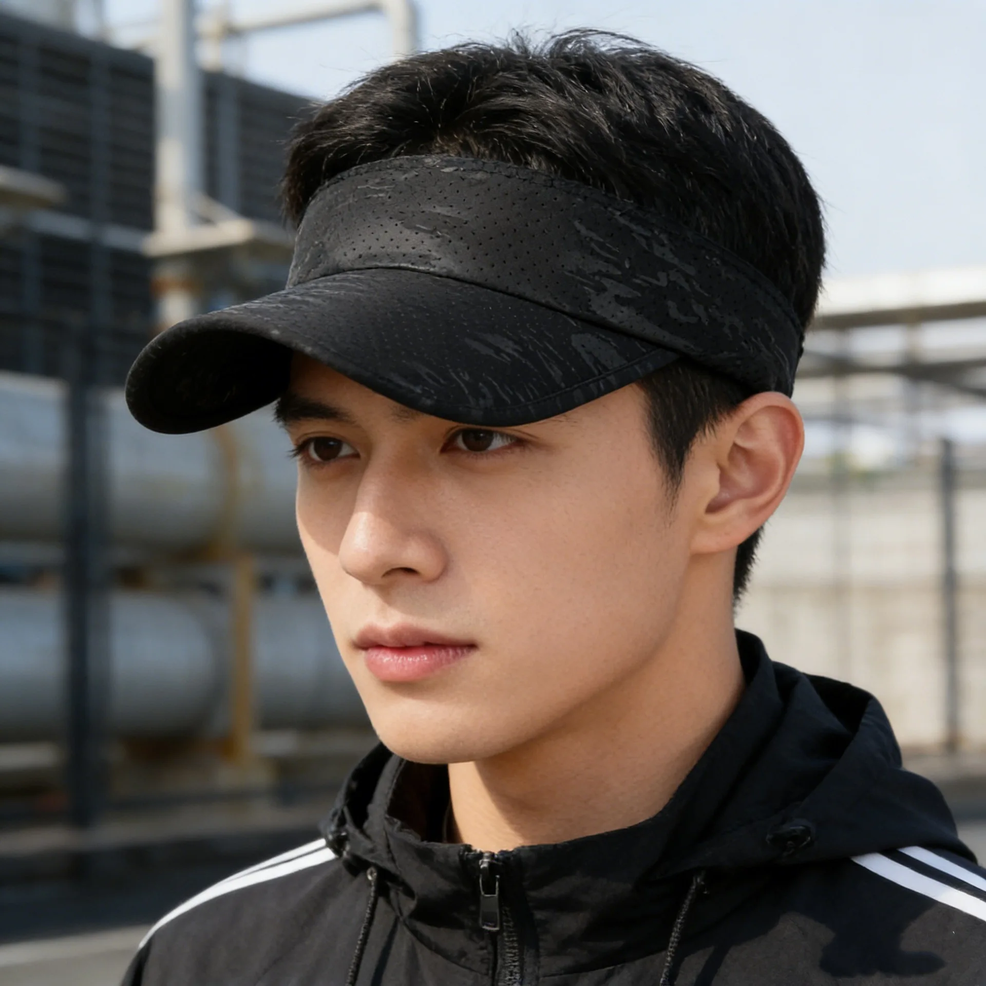 Summer new style plain extended brim sun protection open-top hat, outdoor sports perforated sun-shading baseball cap, quick-dry