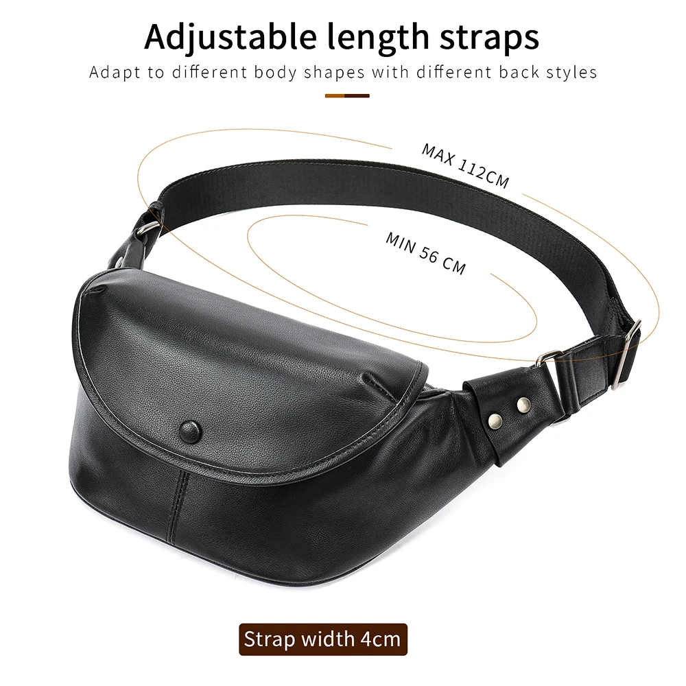 MVA 100% Genuine Leather Waist Bag For Men Belt Bag Fanny Pack Male Waist Pack Travel Leather Men\'s Waist Bag For Phone New 9147