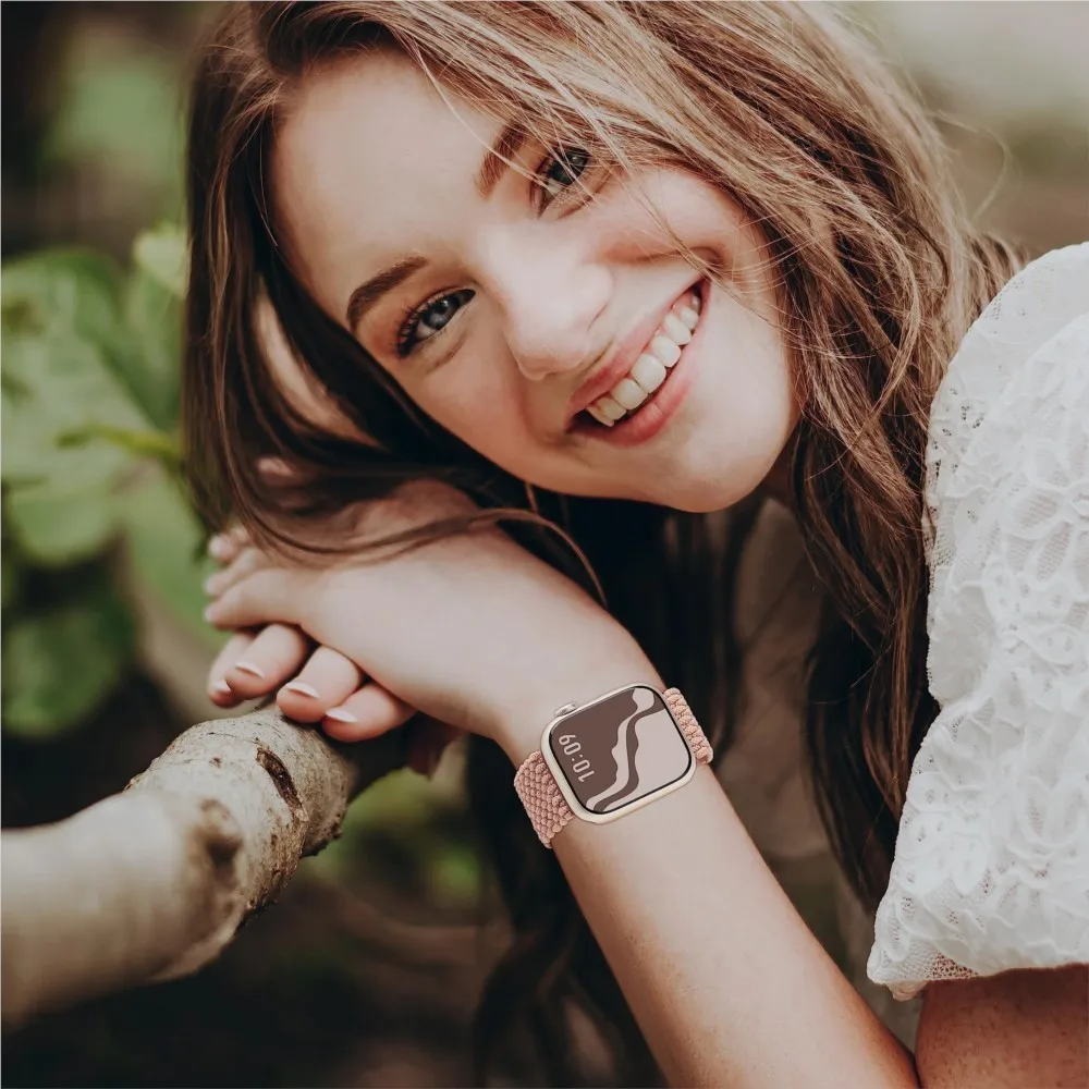 الأشرطة المضفر ل سوار ساعة يد آبل 40 مللي متر 44 مللي متر 49 مللي متر 45 مللي متر 41 مللي متر 38 مللي متر 42 مللي متر 46 مللي متر سوار iWatch الترا 2 سلسلة 10 9 7 6 3 8 SE العصابات