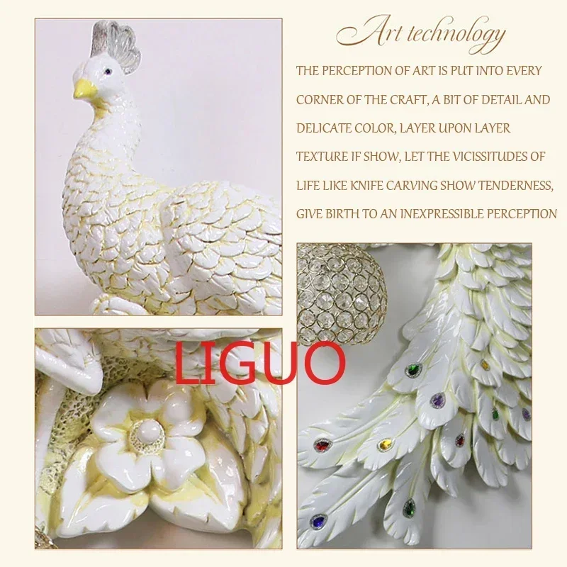 SANDYHA Peacock Bird Wall Lamp Color Resin Bracket Lighting Stairs Living Room Bedroom Bed Home Decorate Indoor Sconce Luminaire