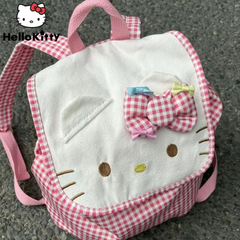 Sanrio Hello Kitty haftowany wzór plecak styl japoński Trend w modzie torba na ramię śliczna słodka Y2k dziewczyna Vintage torba na co dzień