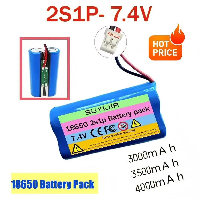 18650 7,4V 3500mAh 2S1P Akkupack für Elektrowerkzeuge Fernbedienung Spielzeug Massagegerät Luftreiniger Smart Cup Lithium-Ionen-Akku