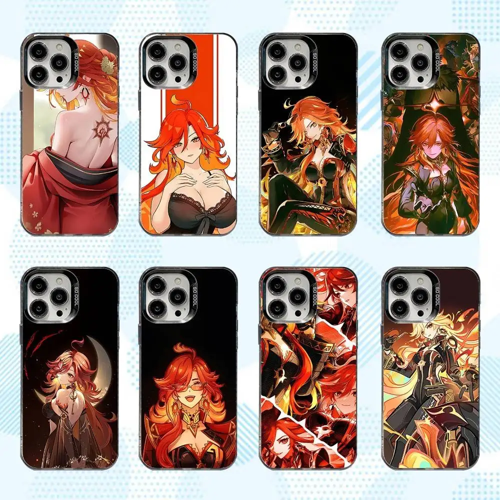 

G-Genshin Mavuika Impact Phone Case For iPhone 17,16,15,14,13,12,X,8,Pro,Max,Plus,E,SE4,Air,Mini IMD Matte Black