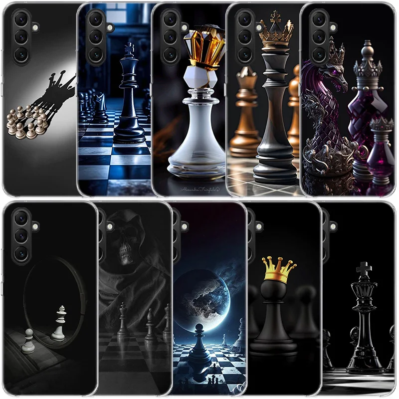 Competitive Chess Game Clear Phone For Samsung Galaxy A55 A35 A25 A15 A05S A04S A14 A24 A34 A54 A03S A13 A23 A33 A53 A73 A9 A8 A