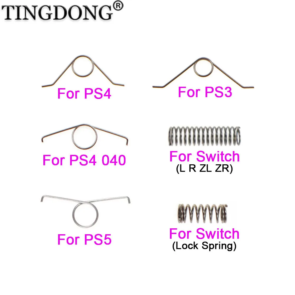 10-100pcs For PS3 PS4 PS5 Switch L2 R2 Trigger Button Spring Metal Replacement R2 L2 Trigger Buttons Component