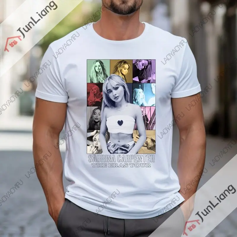 Sabrina Carpenter Women's Retro Music T-shirt Unisex Rock Hip Hop Shirt Fashion Casual Y2K clothing