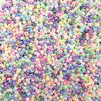 쥬얼리 제작 액세서리용 DIY 팔찌 목걸이 비즈, 크림 매력 체코 유리 시드 비즈, 2mm 효과, 15 g/lot (1000pcs)