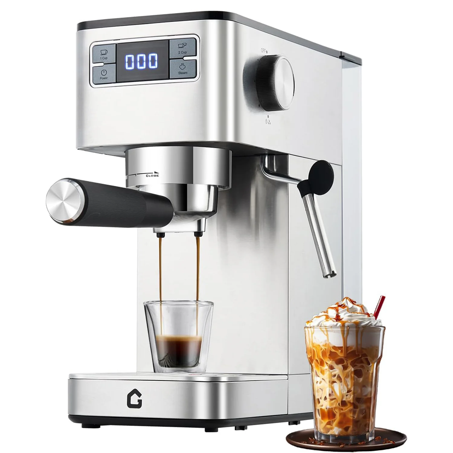 Máquina de Café Semiautomática de 20 Bares con 360 °   Espumador de Leche, Cafetera de Vapor de un Toque para el Hogar y la Oficina