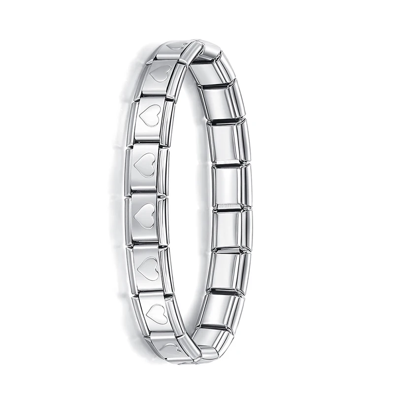 Hapiship Neue frauen Schmuck 9mm Breite Itanlian Elastische Charm Armband Mode Edelstahl Armreif ST-